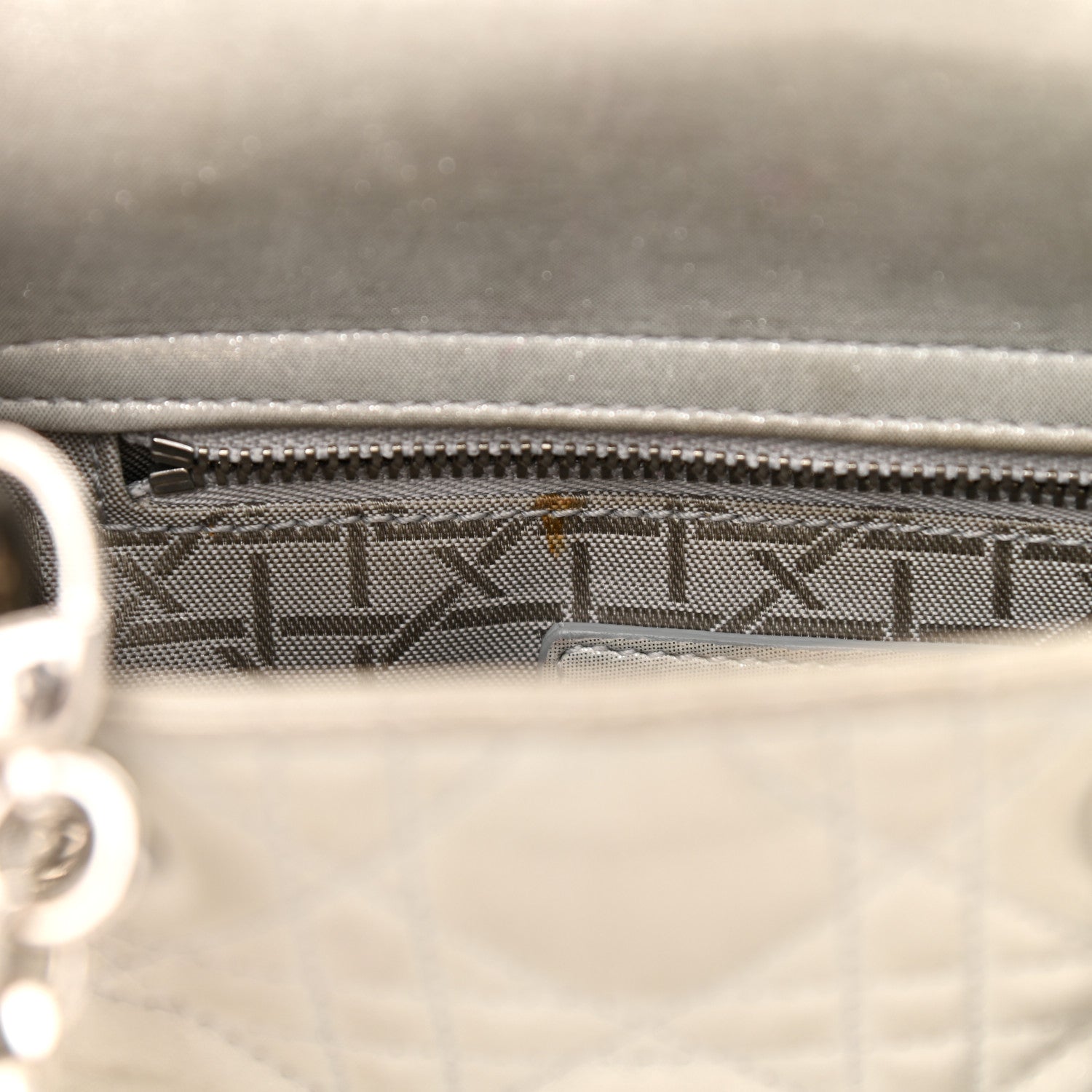 Christian Dior Metallic Lambskin Cannage Mini Lady Dior Grey 11 of 16