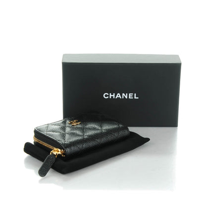 Chanel Caviar Quilted Zip Coin Purse Black 4 of 7