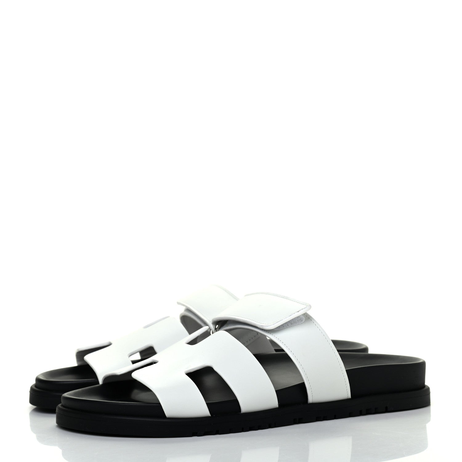 Hermes Calfskin Womens Chypre Sandals 39 White 3 of 11