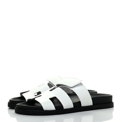Hermes Calfskin Womens Chypre Sandals 39 White 3 of 11
