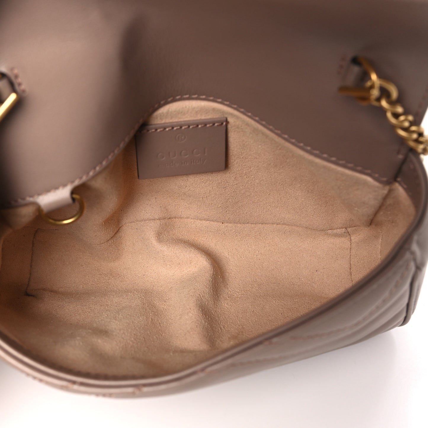 Calfskin Matelasse Super Mini GG Marmont Shoulder Bag Porcelain Rose