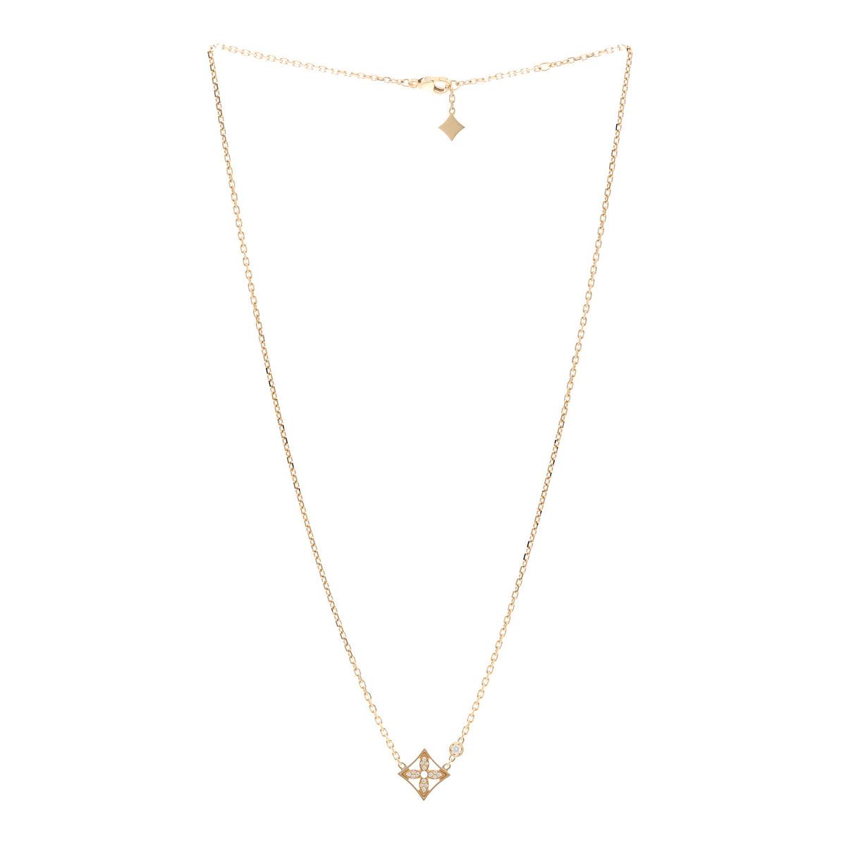 Louis Vuitton 18K Yellow Gold Diamond Idylle Blossom Pendant Pave Necklace 3 of 5