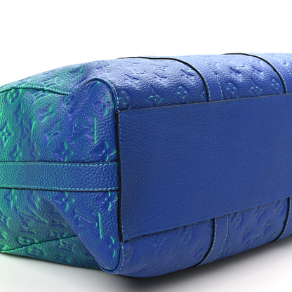 Louis Vuitton Taurillon Illusion Keepall Tote Bleu Vert 7 of 8