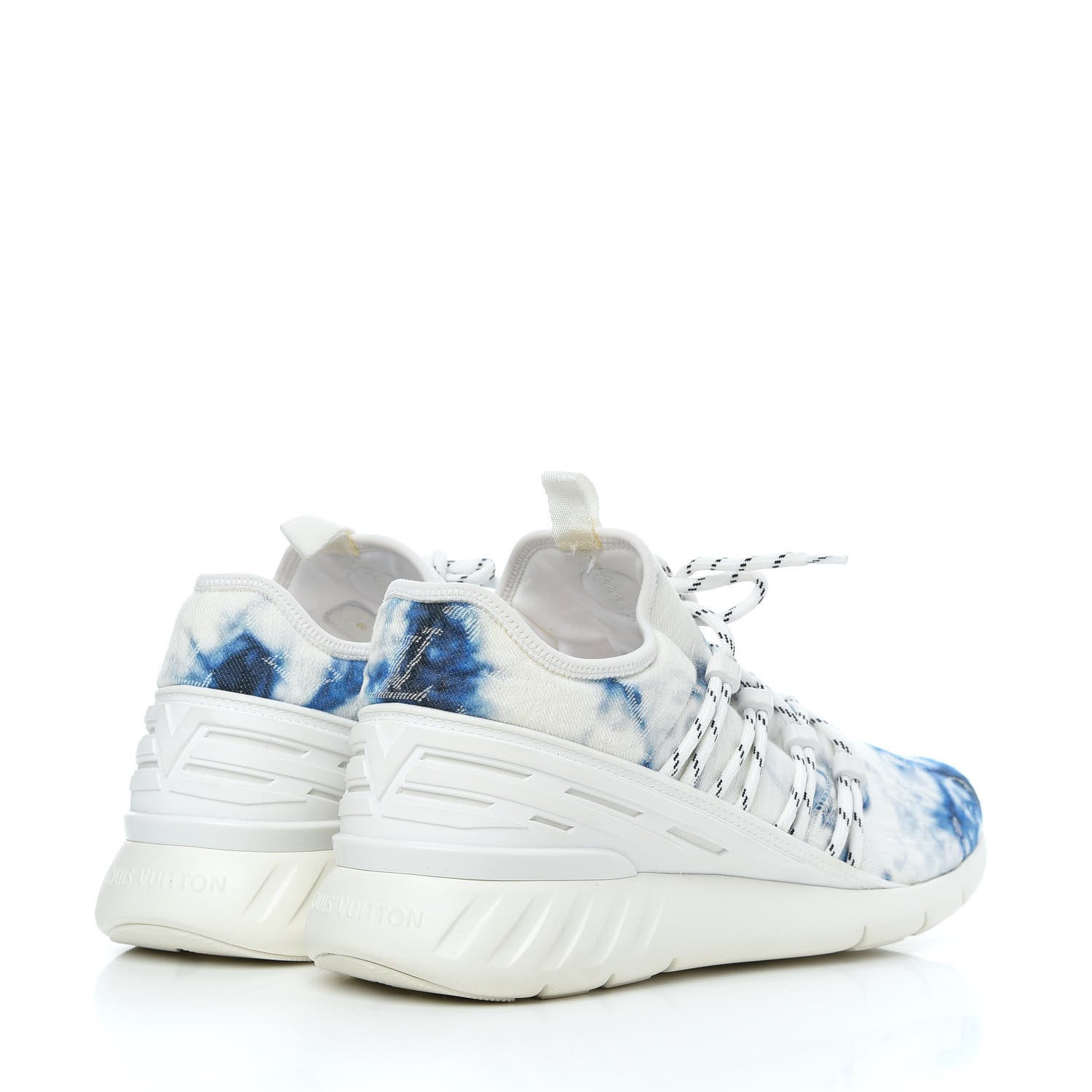 Louis Vuitton Denim Rubber Monogram Fastlane Low Sneakers 8 Marine 4 of 10
