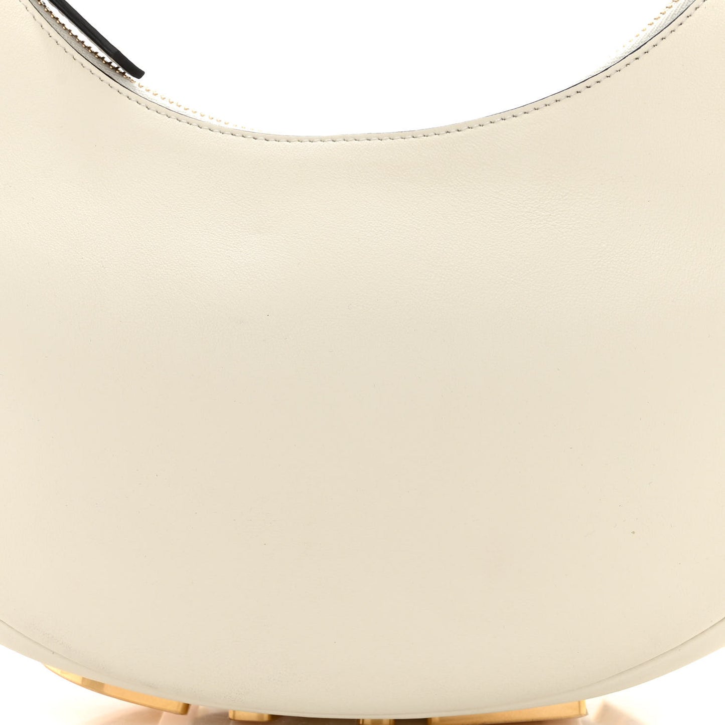 Vitello Grace Matte Small Fendigraphy Hobo Bag White Ice