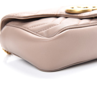 Gucci Calfskin Matelasse Super Mini GG Marmont Shoulder Bag Porcelain Rose 9 of 10