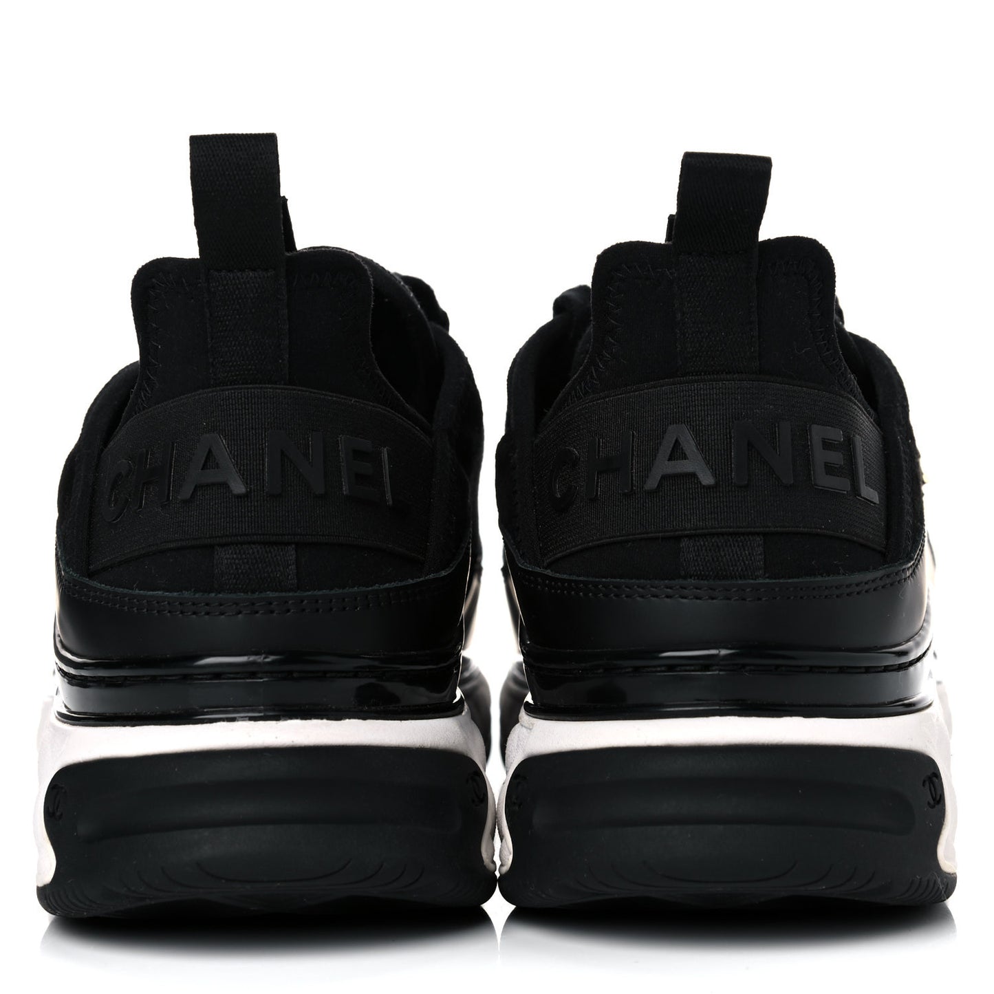 Velvet Calfskin Mixed Fibers CC Sneakers 39.5 Black