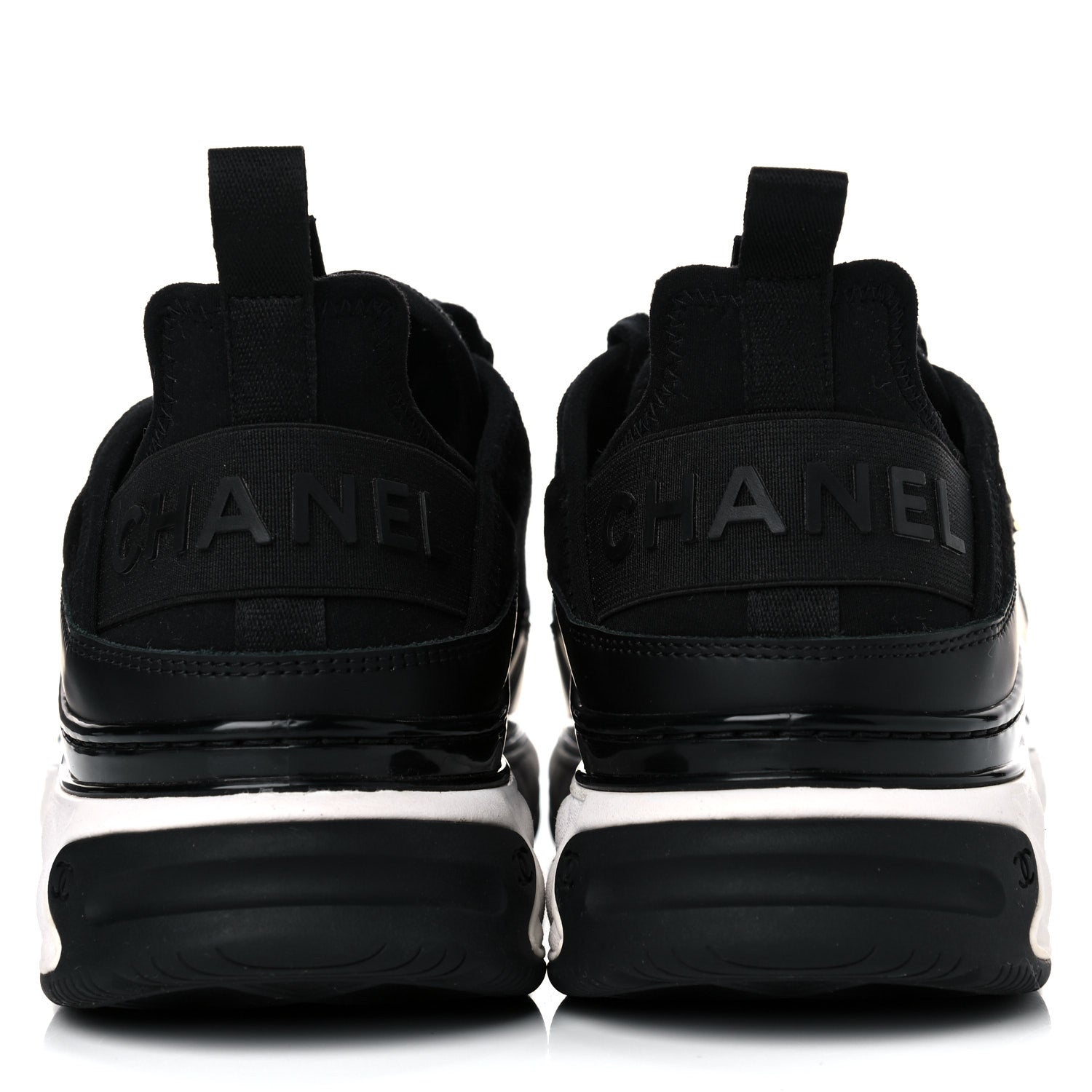 Chanel Velvet Calfskin Mixed Fibers CC Sneakers 39.5 Black 7 of 13
