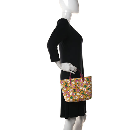 Gucci Canvas Childrens Flower Mushroom Print Tote Pink Yellow 2 of 10