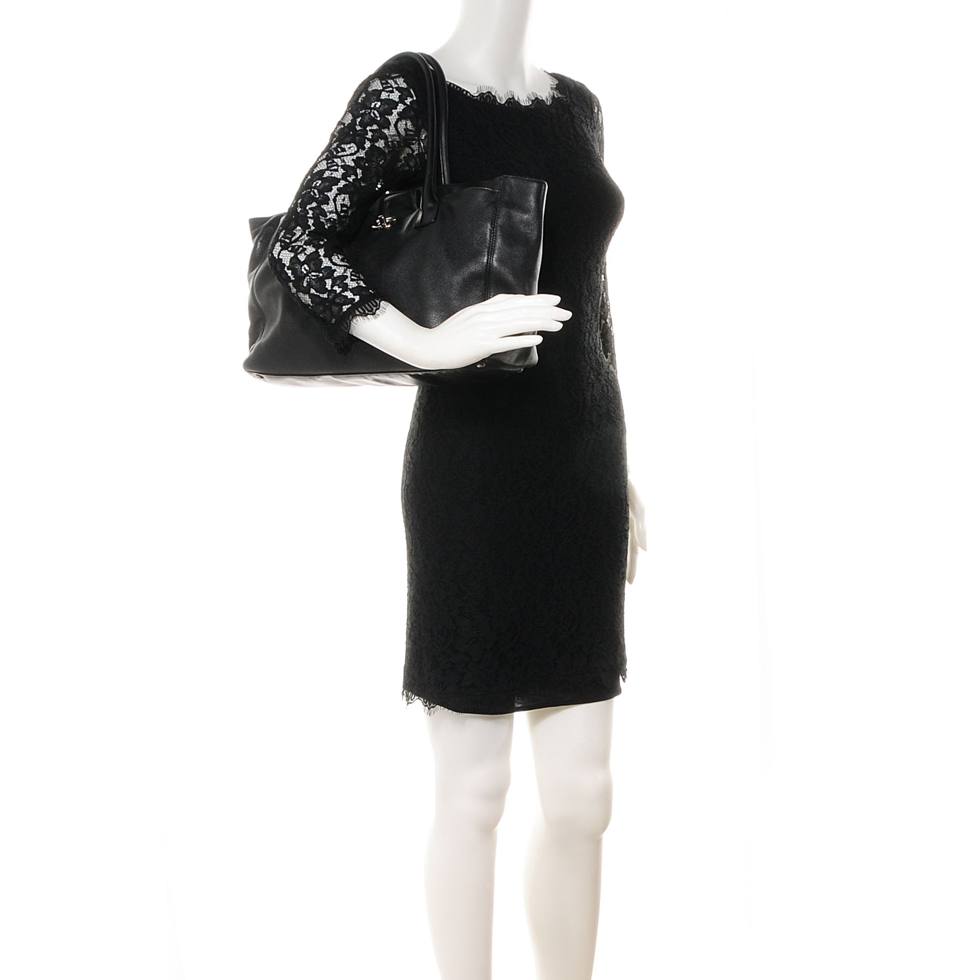 Chanel Calfskin Cerf Executive Shopper Tote Black 2 of 7
