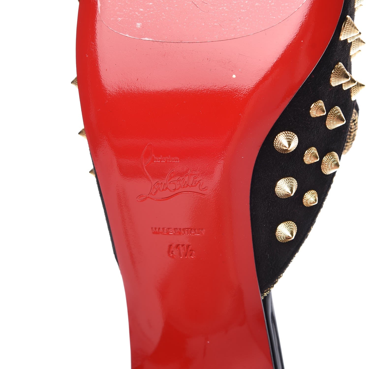 Christian Louboutin Suede Spikes Mulaconka 35 Mules 41.5 Black 6 of 8