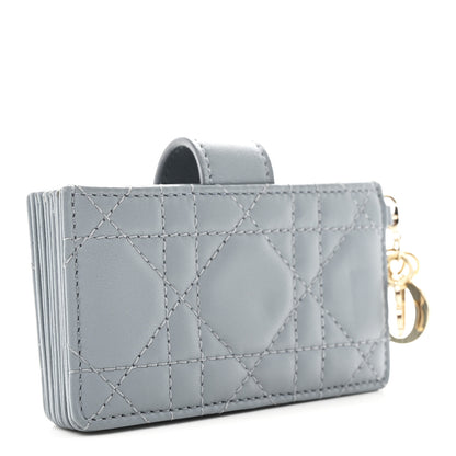 Christian Dior Lambskin Cannage Lady Dior 5-Gusset Card Holder Cloud Blue 3 of 8