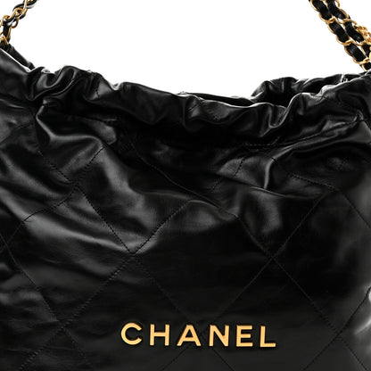 Chanel Shiny Calfskin Quilted Chanel 22 Black 9 of 11