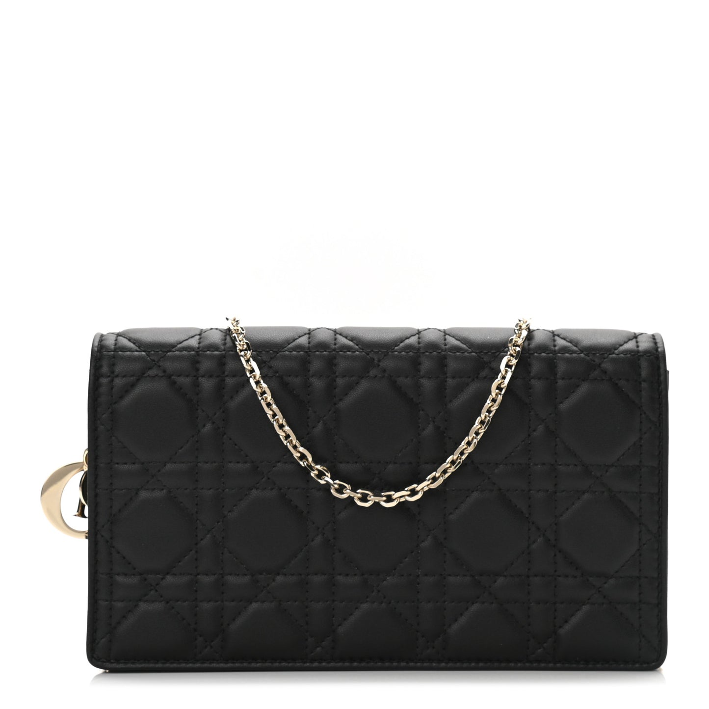 Lambskin Cannage Lady Dior Pouch Black