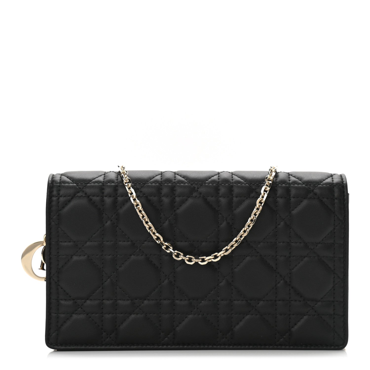 Christian Dior Lambskin Cannage Lady Dior Pouch Black 3 of 11