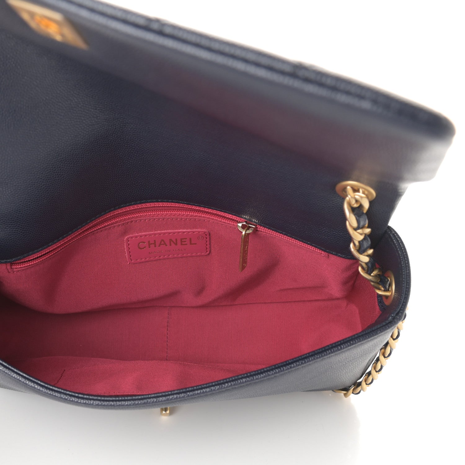 Chanel Caviar Quilted Medium Fashion Therapy Flap Navy Blue 5 of 10