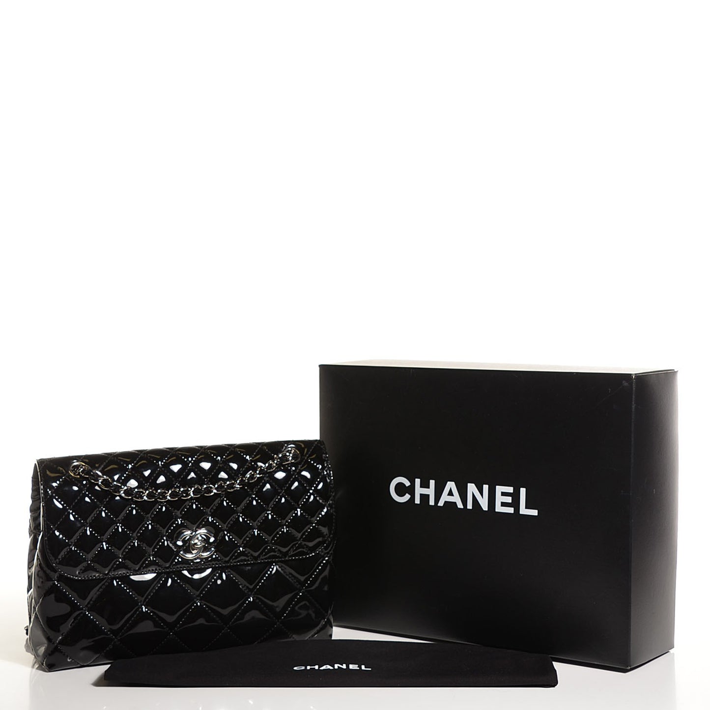 Vinyl Quilted In the Business Flap Bag Black