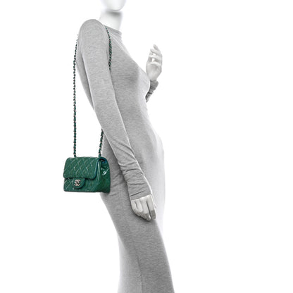 Chanel Patent Quilted Mini Square Flap Blue 2 of 10