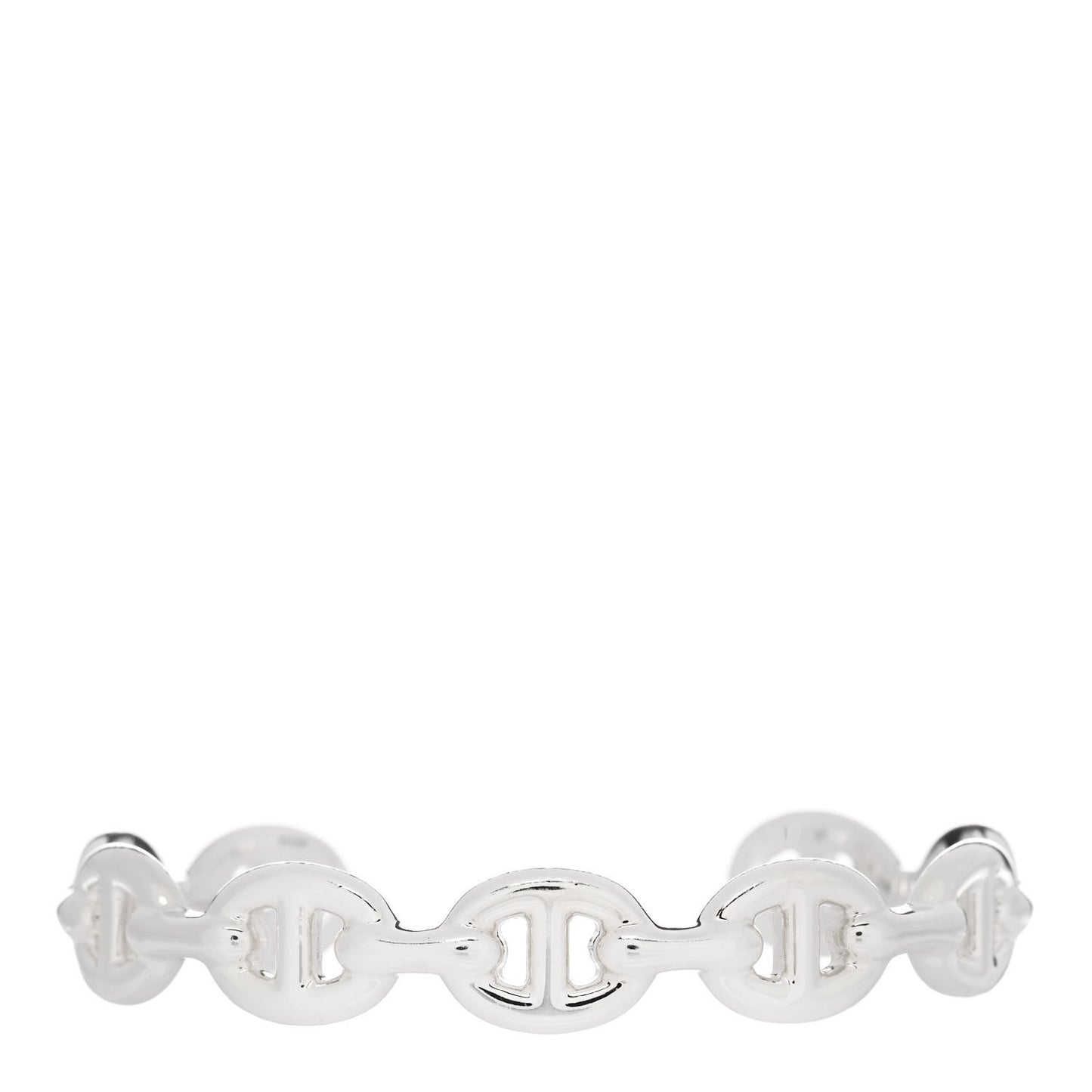 Sterling Silver MM Chaine d'Ancre Enchainee Cuff Bracelet SH