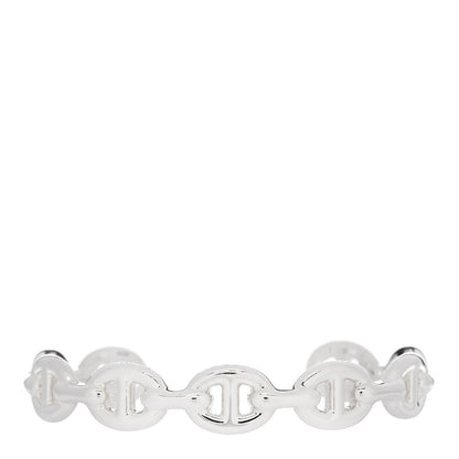 Hermes Sterling Silver MM Chaine d'Ancre Enchainee Cuff Bracelet SH 1 of 4