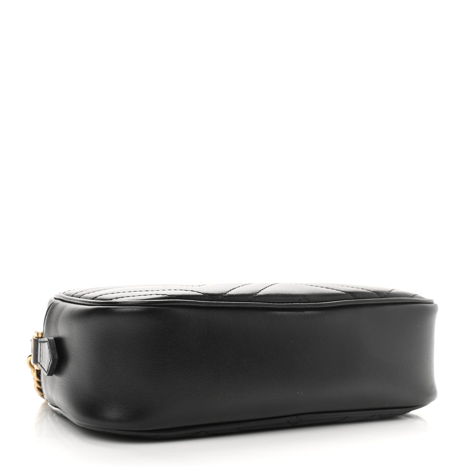 Gucci Calfskin Matelasse Small GG Marmont Chain Shoulder Bag Black 4 of 10