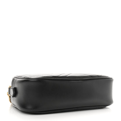 Gucci Calfskin Matelasse Small GG Marmont Chain Shoulder Bag Black 4 of 10