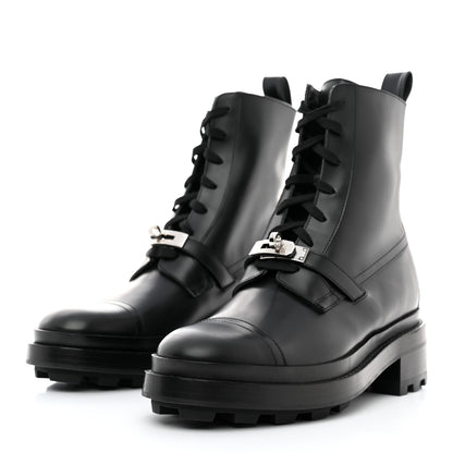 Hermes Glossed Calfskin Funk Ankle Boots 38 Black 3 of 8