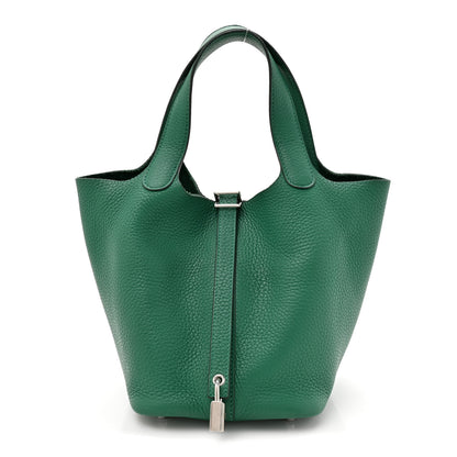 Hermes Taurillon Clemence Picotin Lock 18 Vert Vertigo 1 of 11