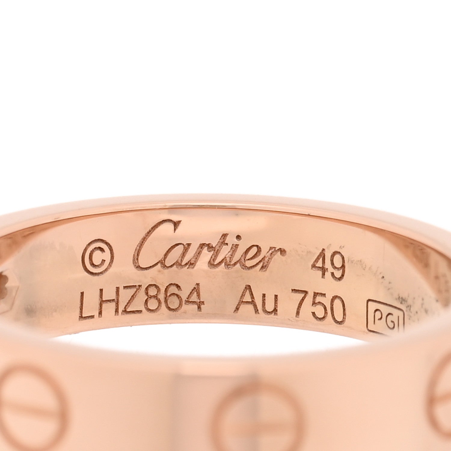 Cartier 18K Pink Gold Diamond 4mm LOVE Wedding Band Ring 49 5 4 of 5