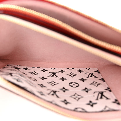 Louis Vuitton Monogram Giant Double Zip Pochette Rouge 6 of 10