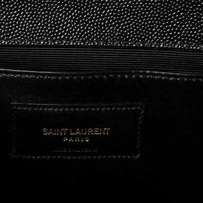 Saint Laurent Grain De Poudre Large Classic Monogram Kate Satchel Black 6 of 9