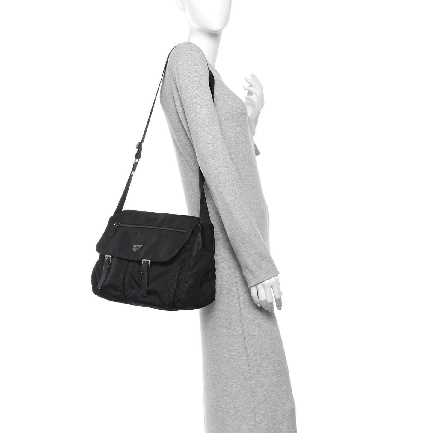 Nylon Vela Sport Messenger Bag Black