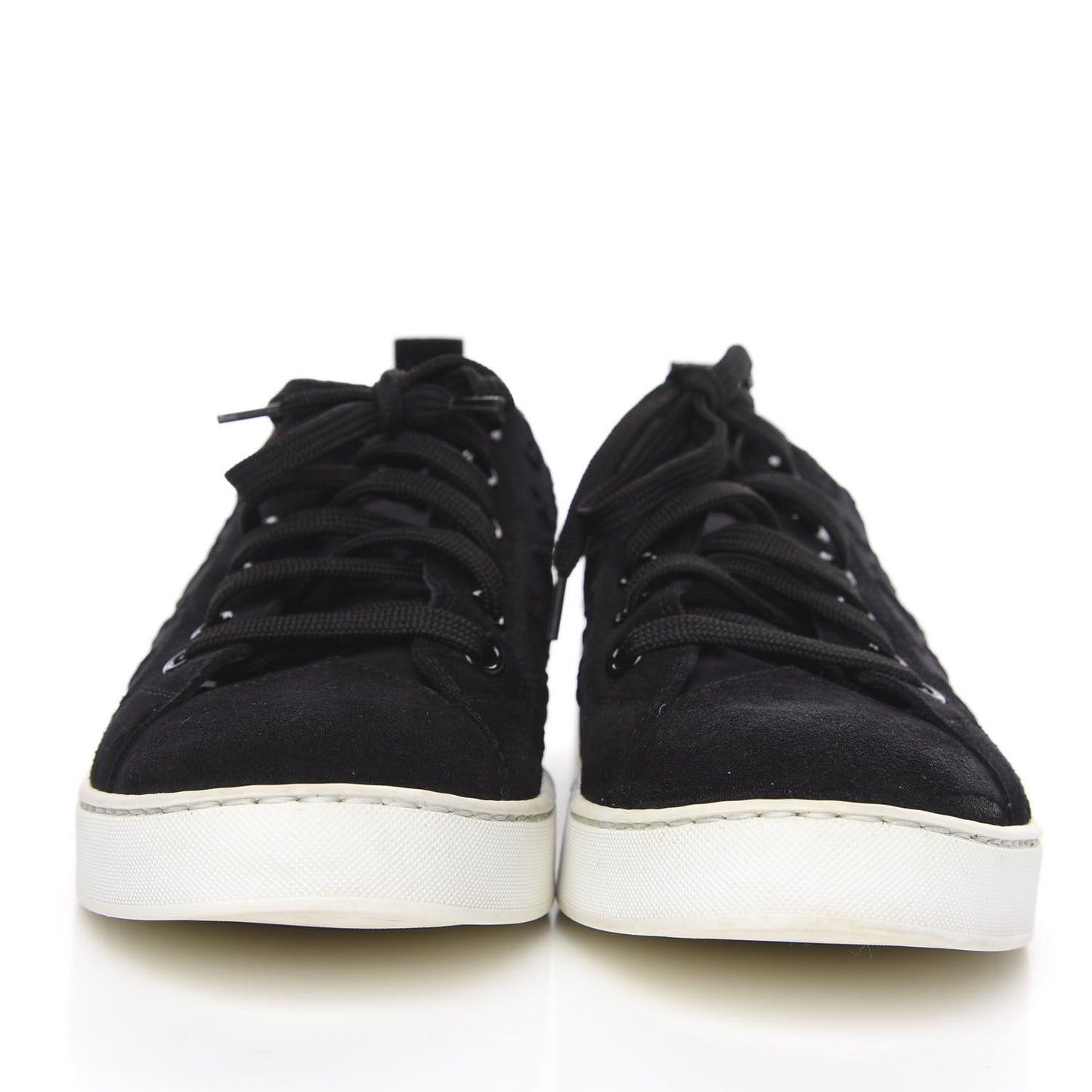 Neoprene Suede Embossed Monogram Stellar Low Top Sneakers 35.5 Black