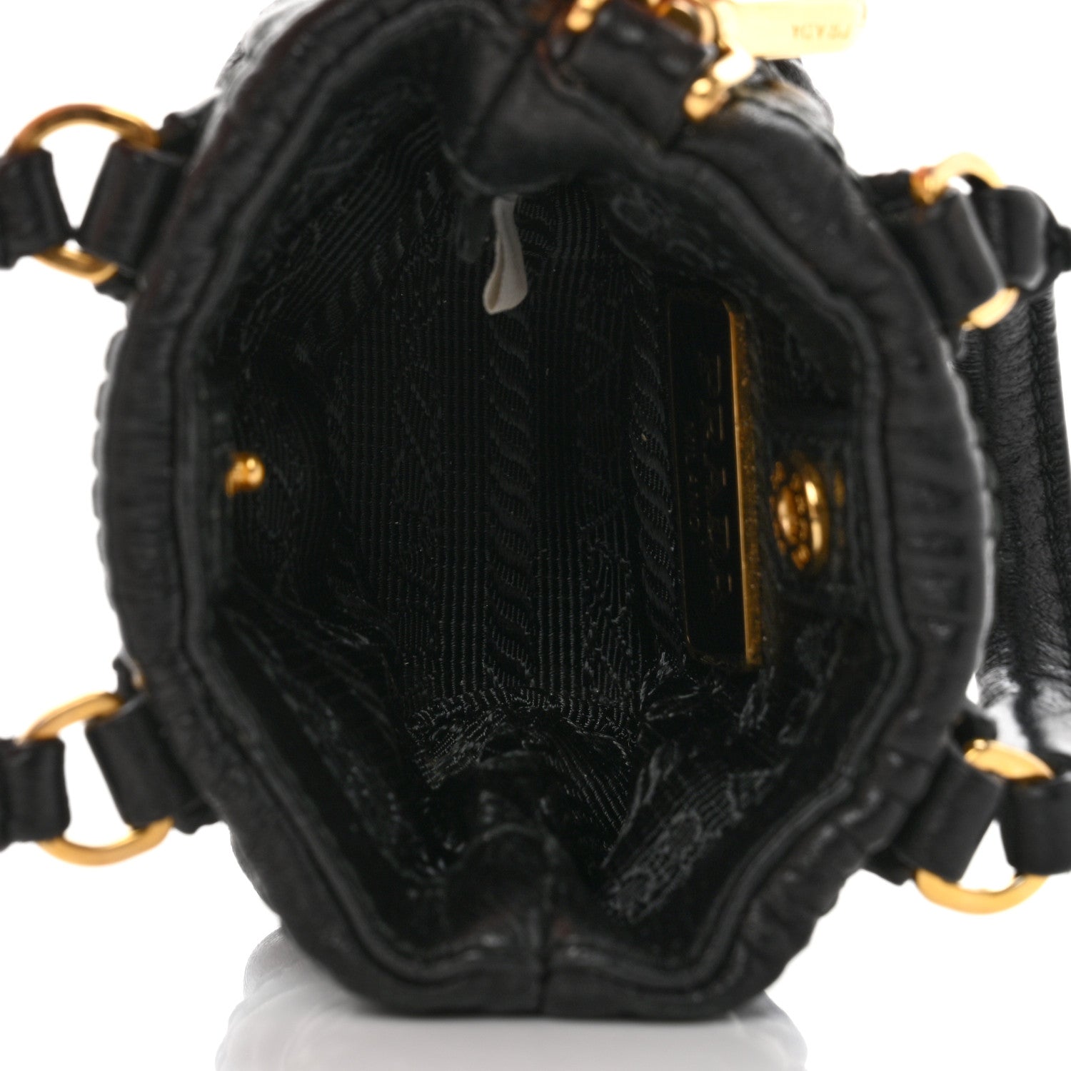 Prada Nappa Mini Bag Keychain Charm Black 4 of 7