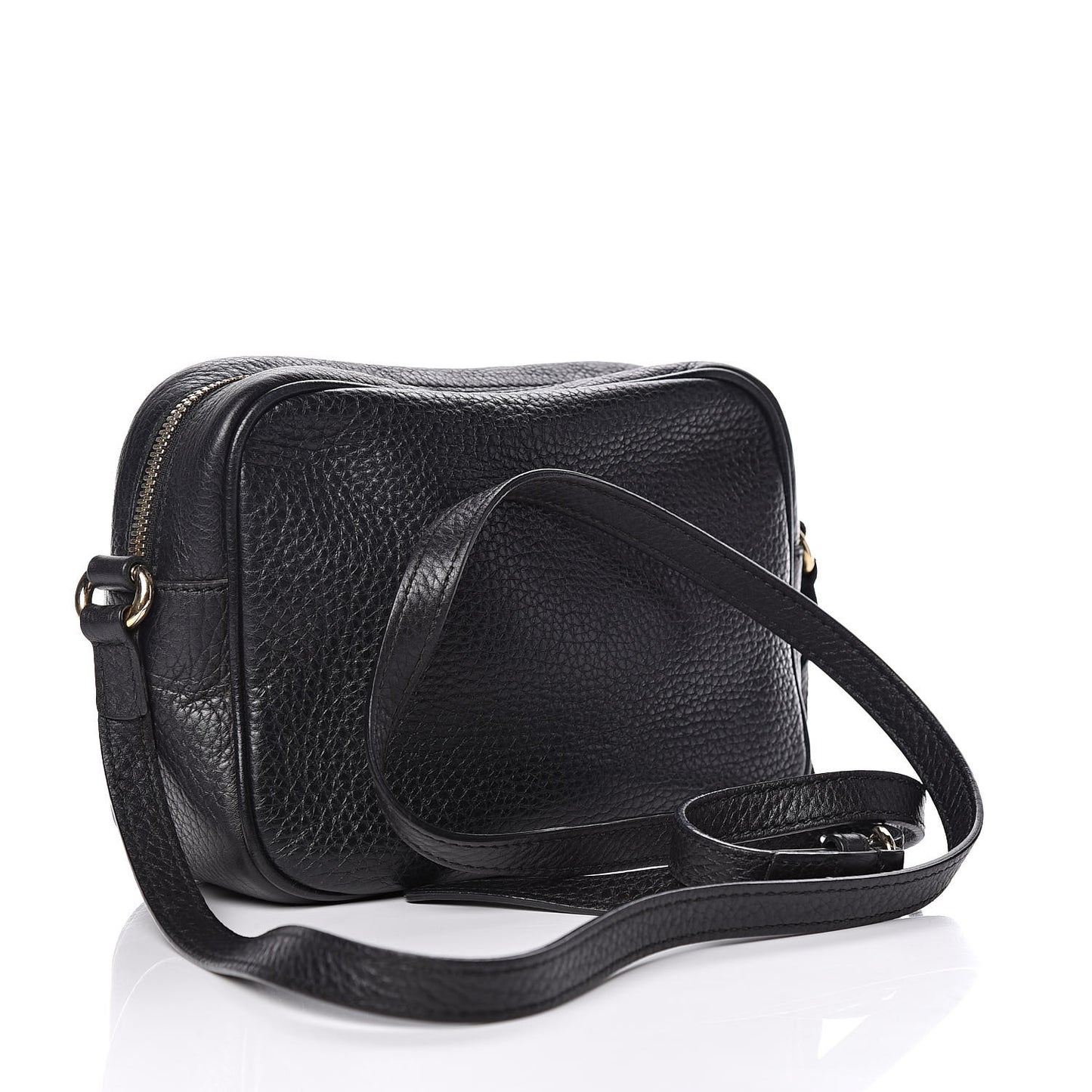 Pebbled Calfskin Small Soho Disco Bag Black