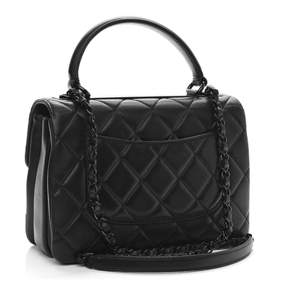 Chanel Lambskin Quilted Small Trendy CC Dual Handle Flap Bag So Black 3 of 11