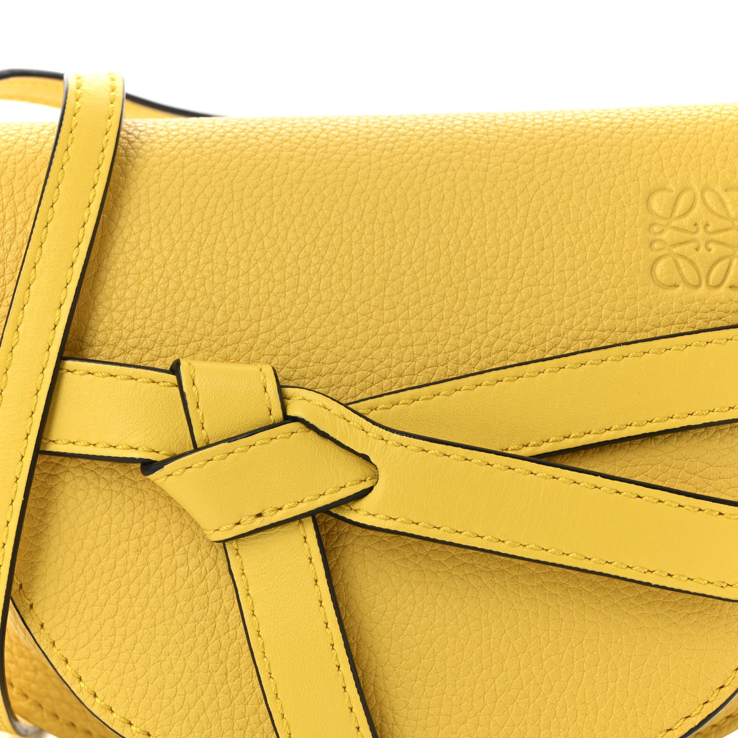 Grained Calfskin Small Gate Crossbody Bag Yellow