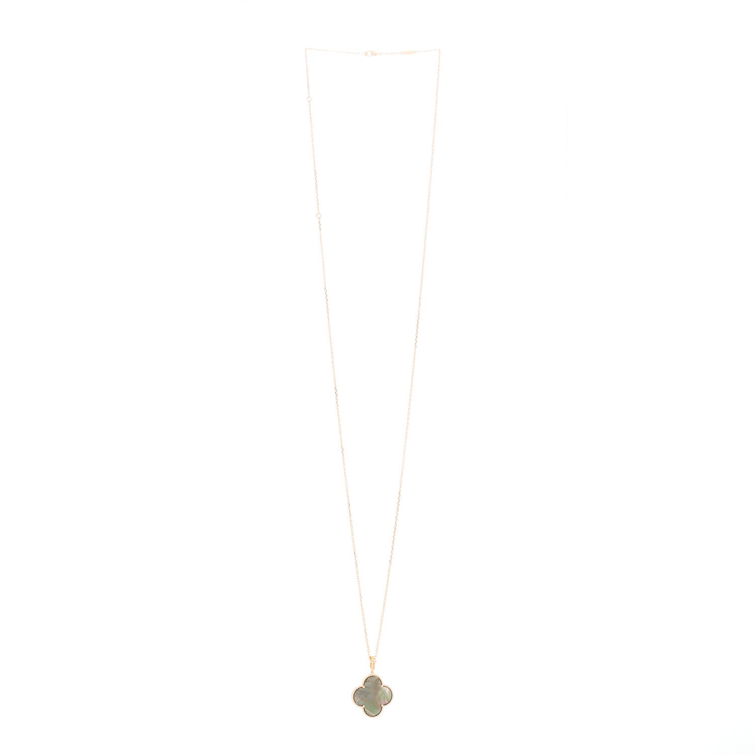 Van Cleef & Arpels 18K Rose Gold Gray Mother of Pearl Magic Alhambra Long Necklace 2 of 7