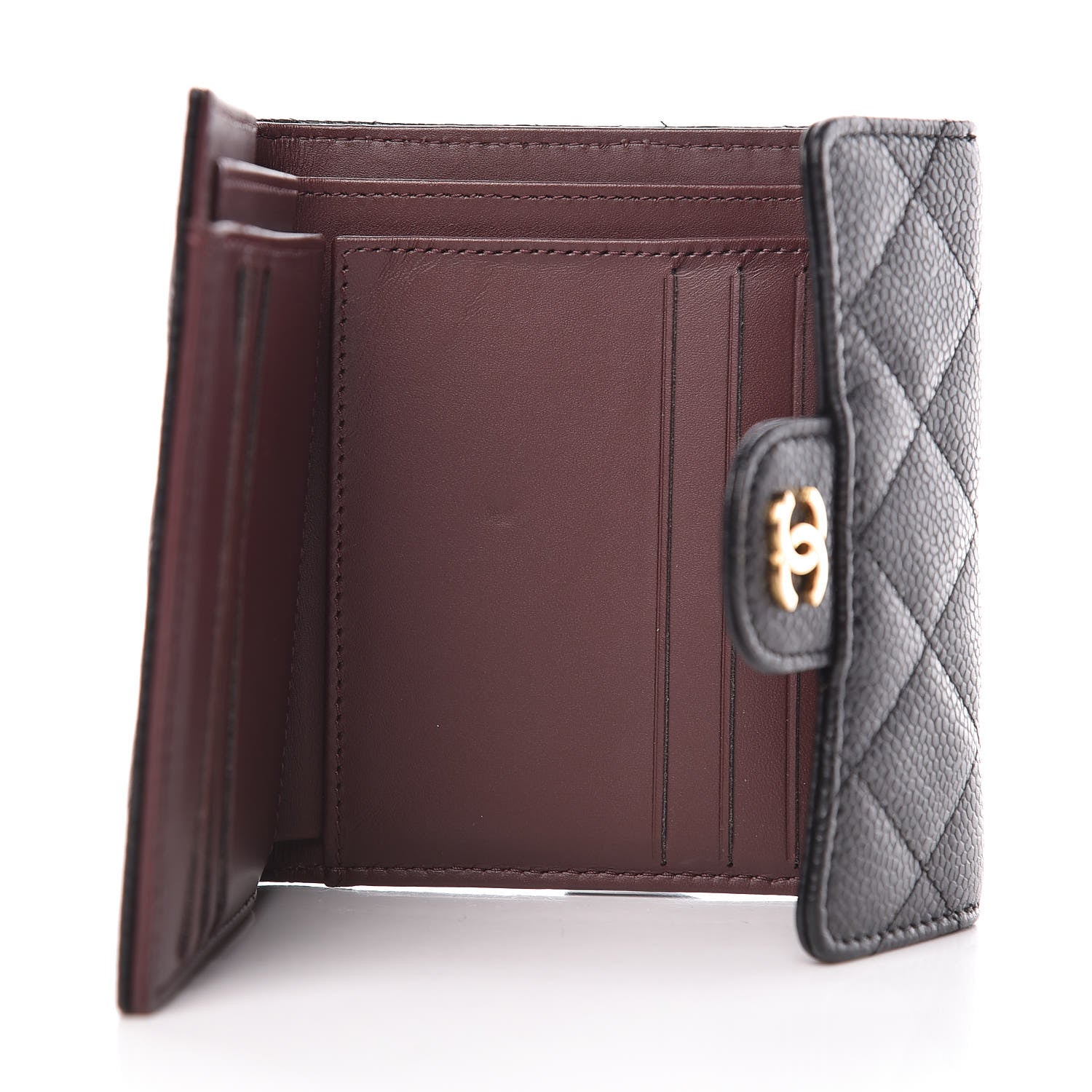 Chanel Caviar Quilted Compact Flap Wallet Black 5 of 10