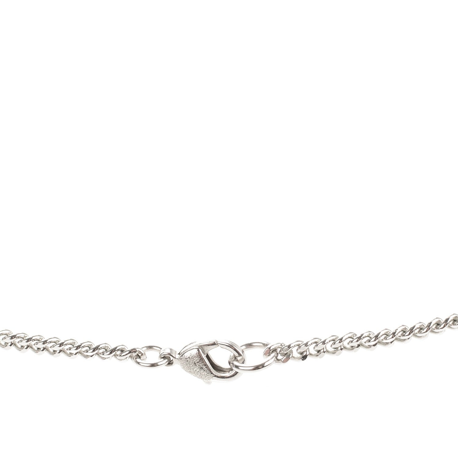 Chanel Baguette Crystal CC Necklace Silver 4 of 4
