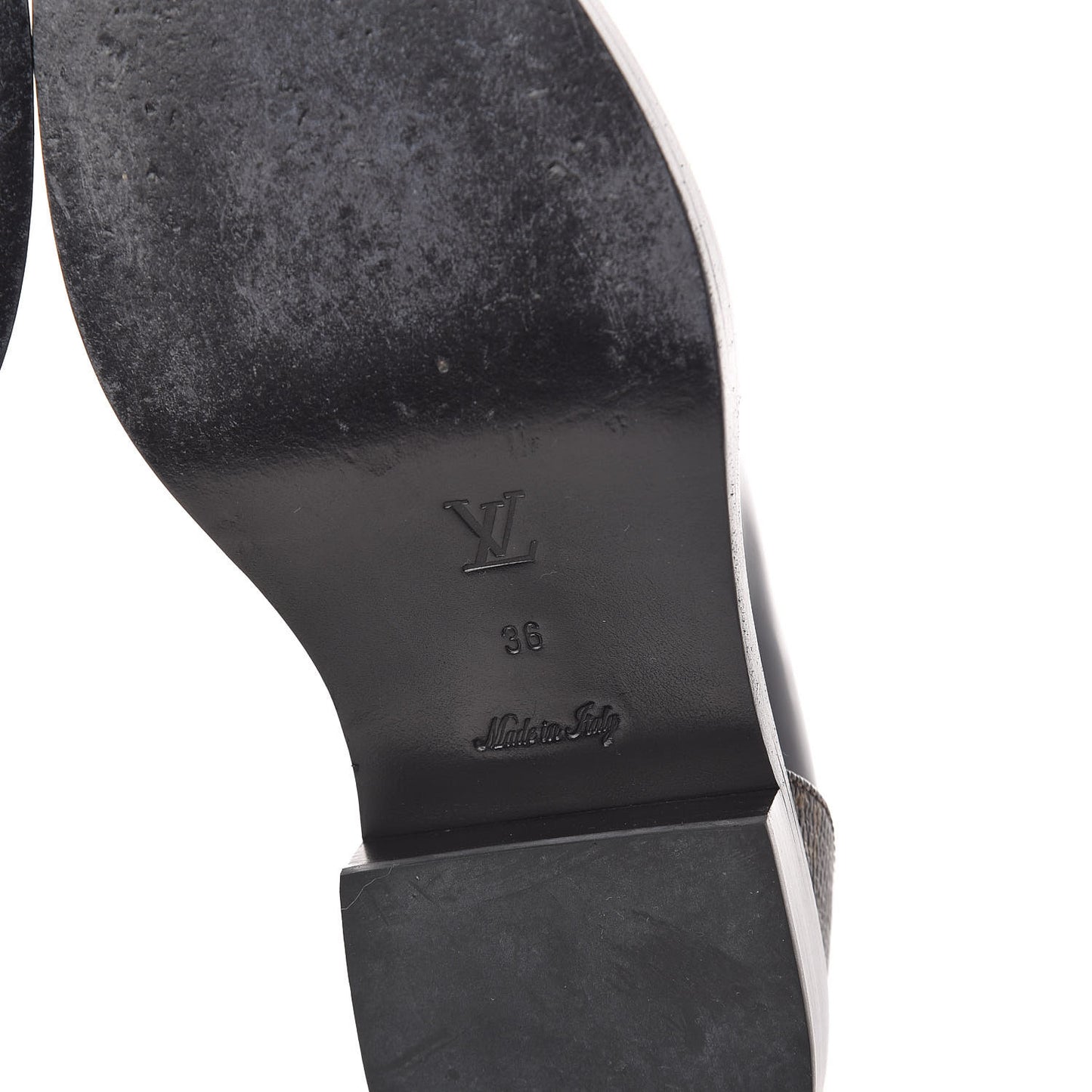 Monogram Patent Academy Flat Loafers 36 Navy