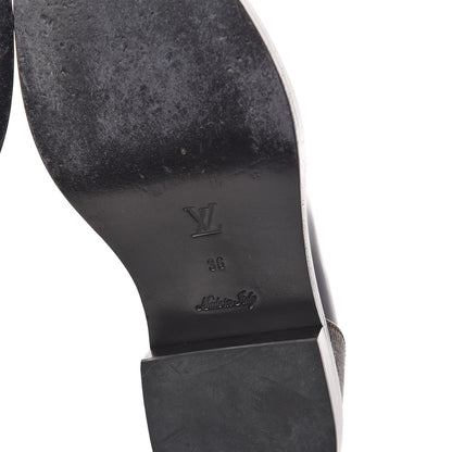 Louis Vuitton Monogram Patent Academy Flat Loafers 36 Navy 8 of 13