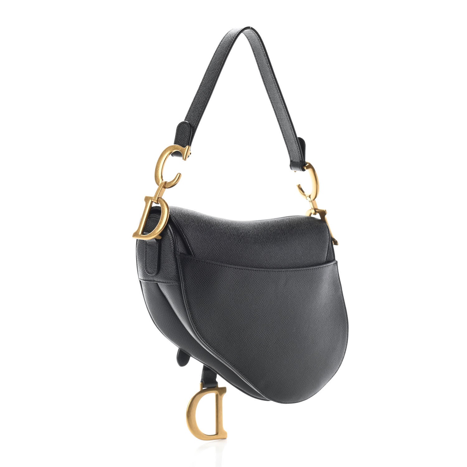 Christian Dior Grained Calfskin Saddle Bag Black 3 of 9