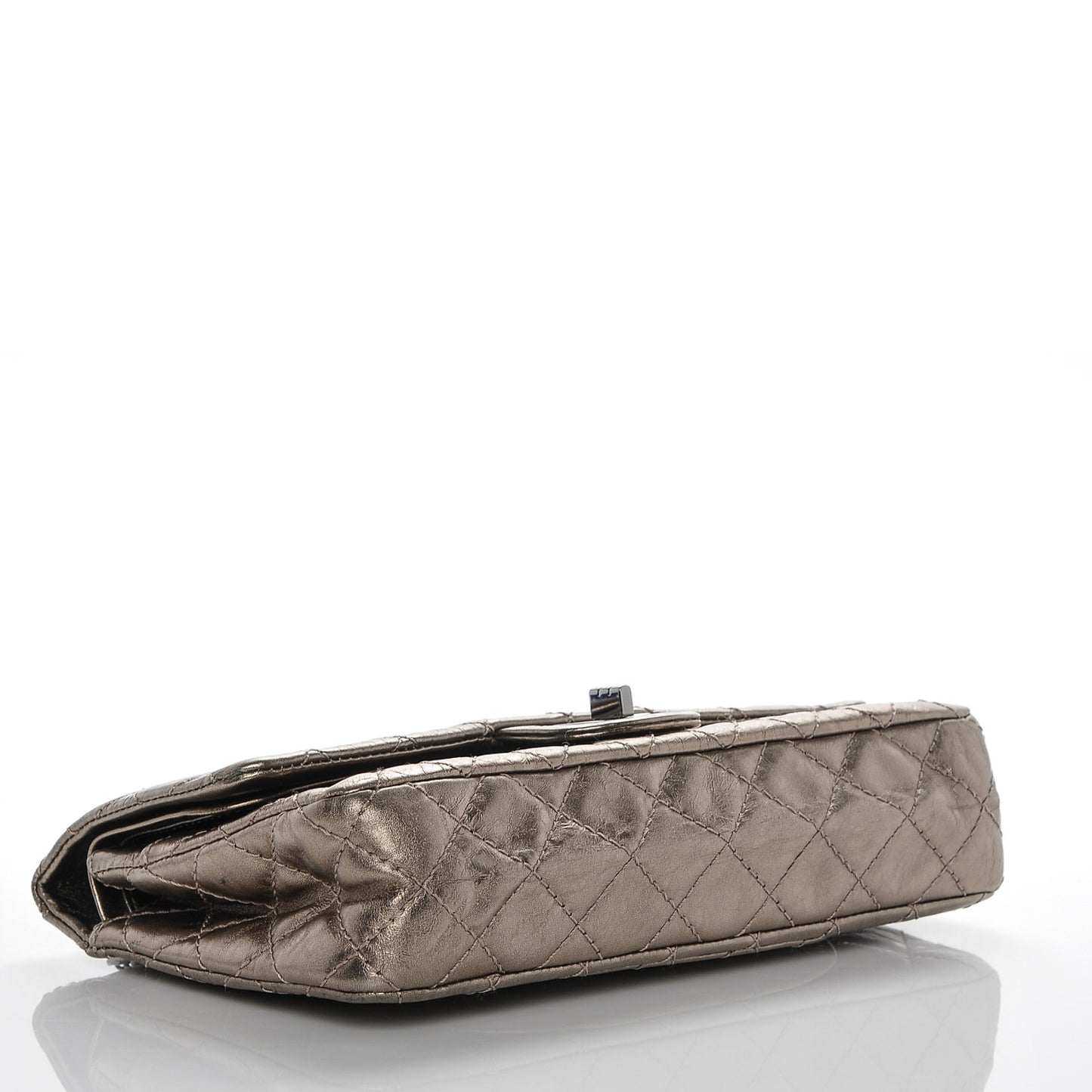 Metallic Aged Calfskin 2.55 Reissue 225 Flap Dark Silver