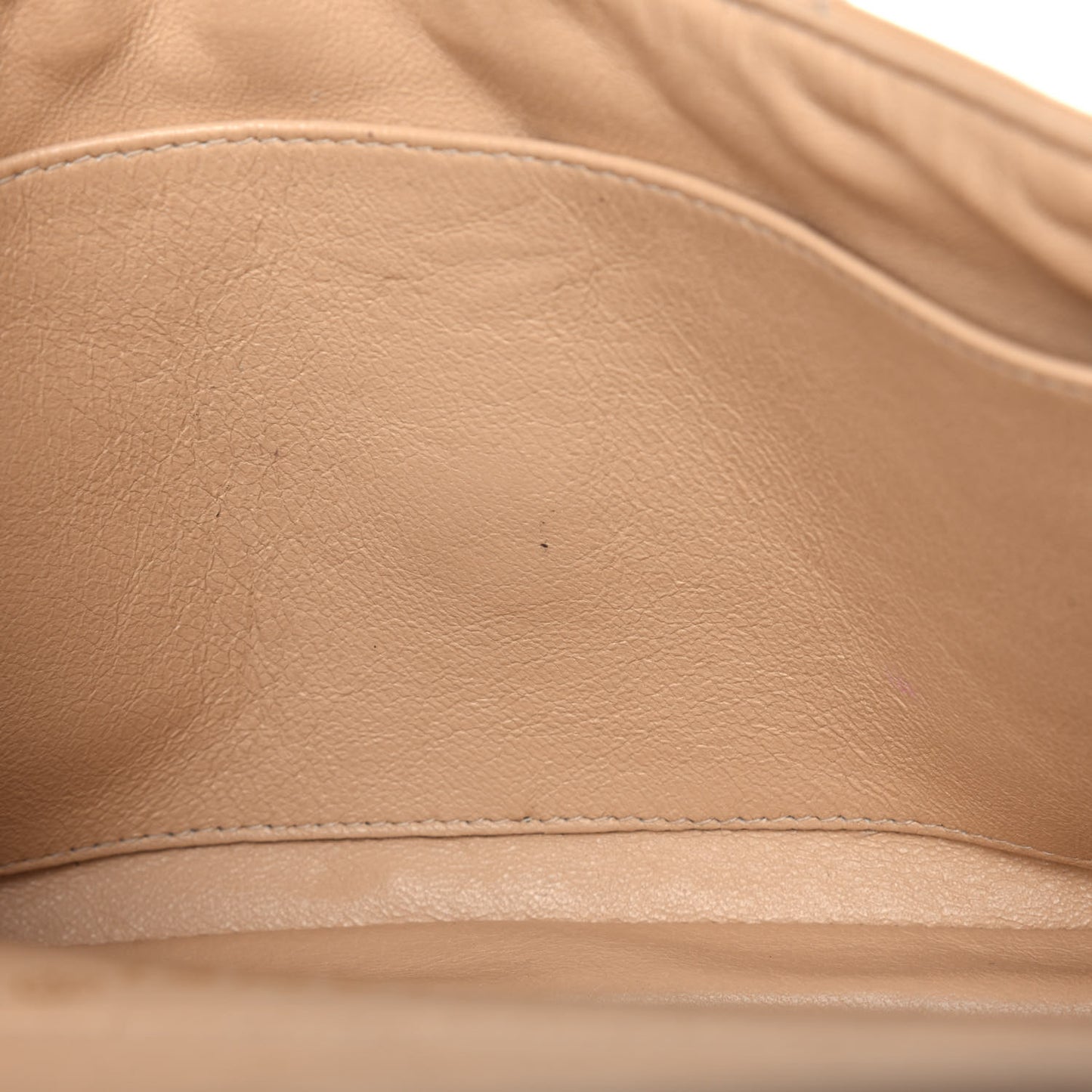 Lambskin Quilted Medium Double Sided Flap Beige