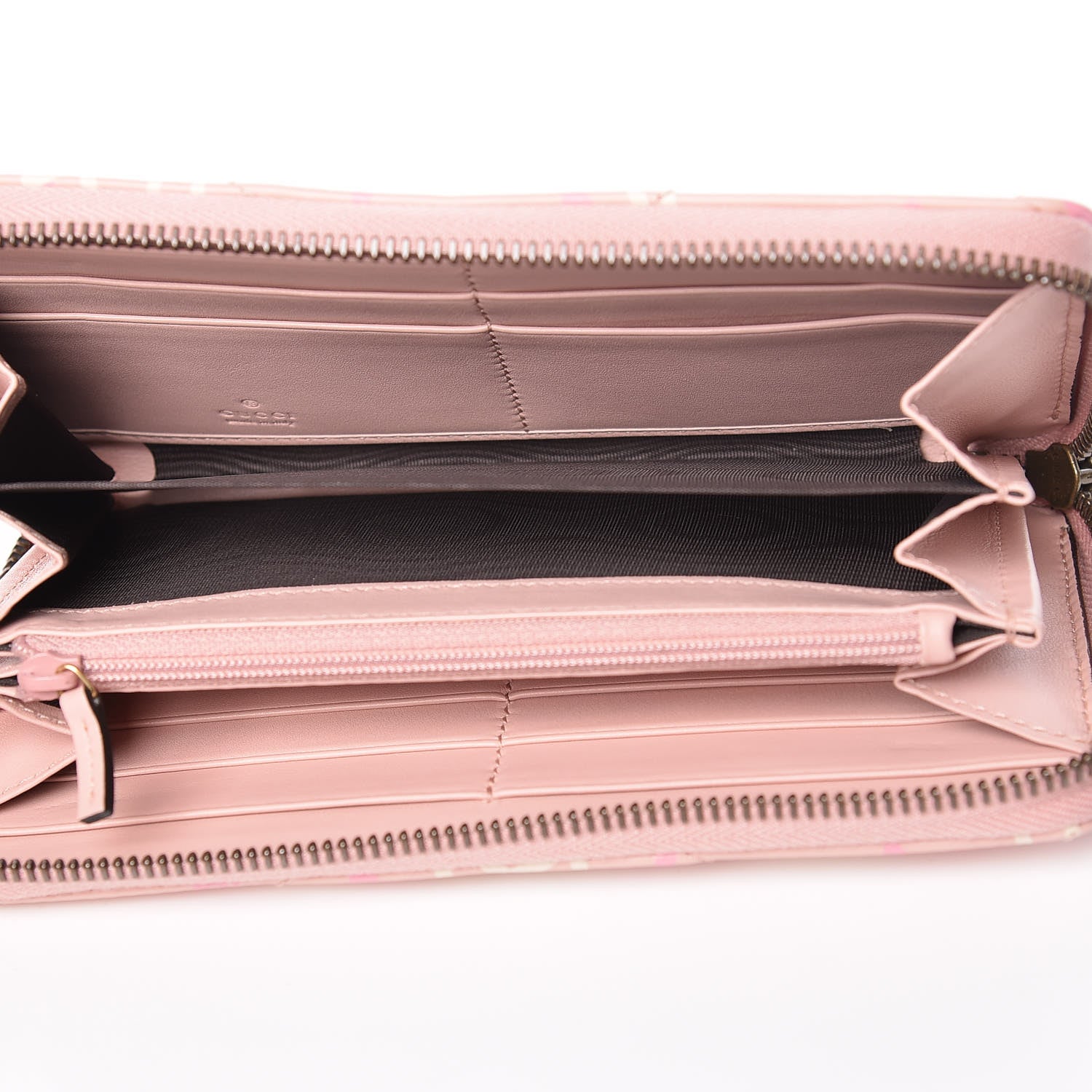 Gucci Calfskin Matelasse GucciGhost GG Marmont Zip Around Wallet Perfect Pink Rosa Ivory 5 of 9