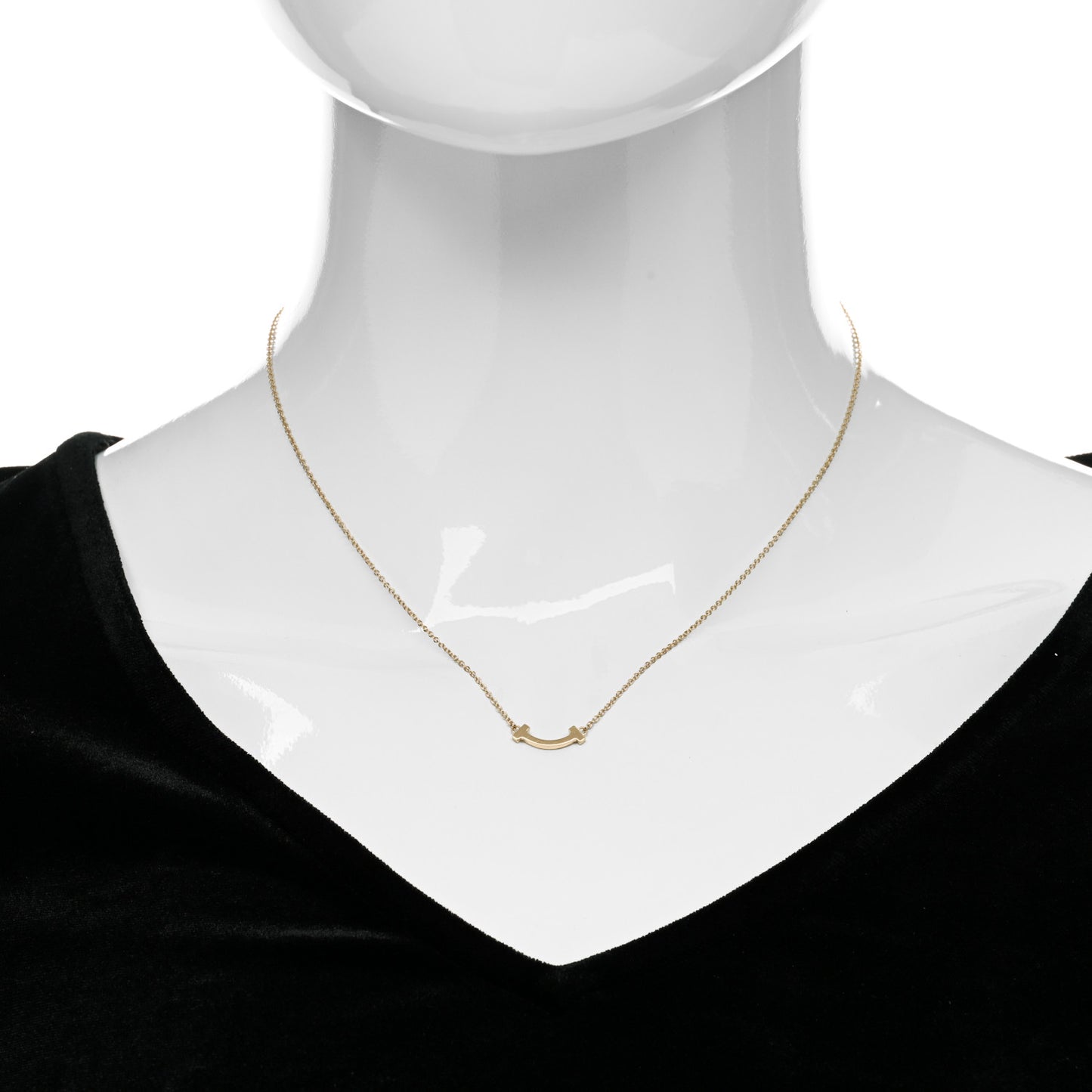 18K Rose Gold Mini T Smile Pendant Necklace