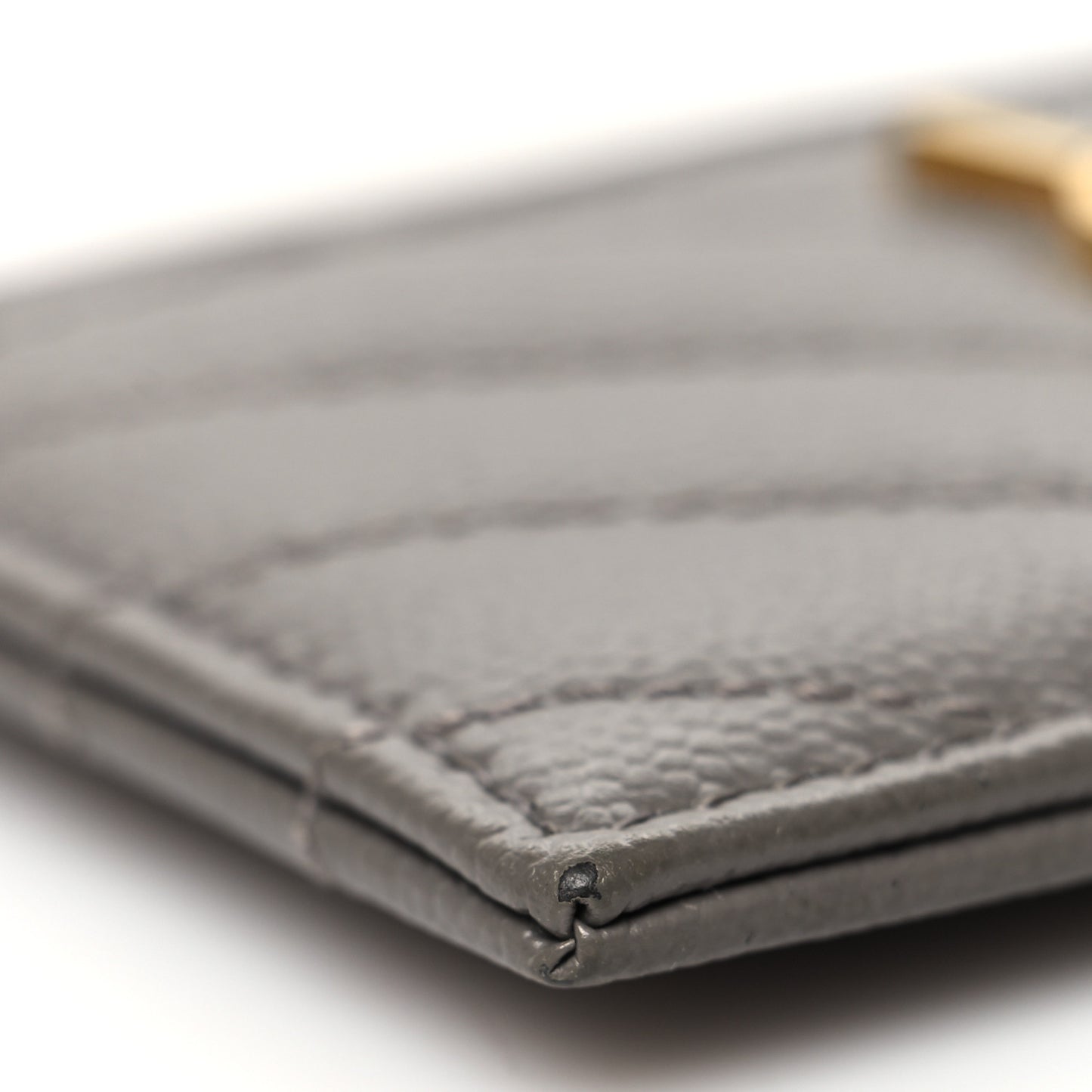 Grain De Poudre Matelasse Chevron Monogram Credit Card Case Fog