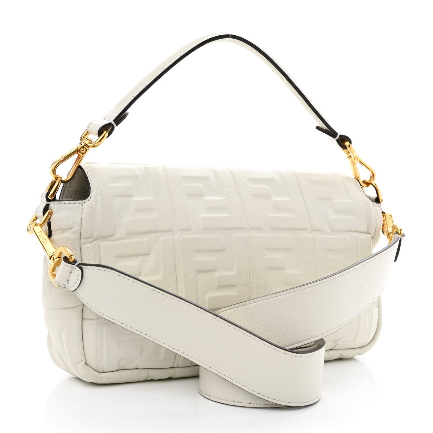 Nappa FF 1974 Embossed Baguette White