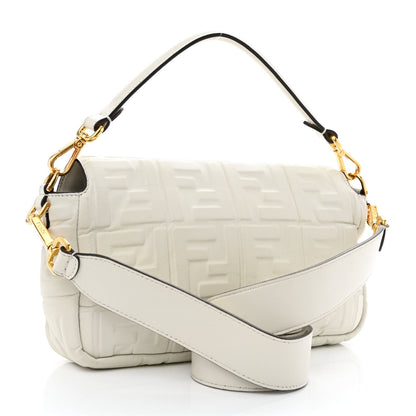 Fendi Nappa FF 1974 Embossed Baguette White 3 of 11